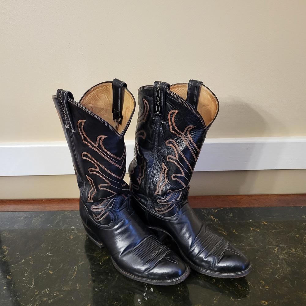 Tony Lama Black and Tan Western Boots